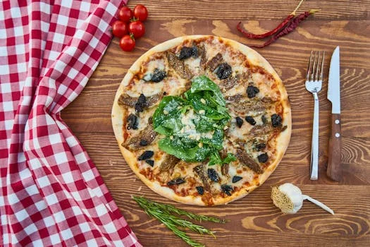 mushroom truffle pizza with wild mushrooms cheese