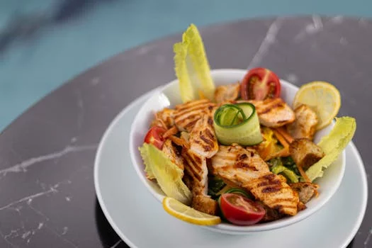 caesar salad with croutons parmesan lettuce